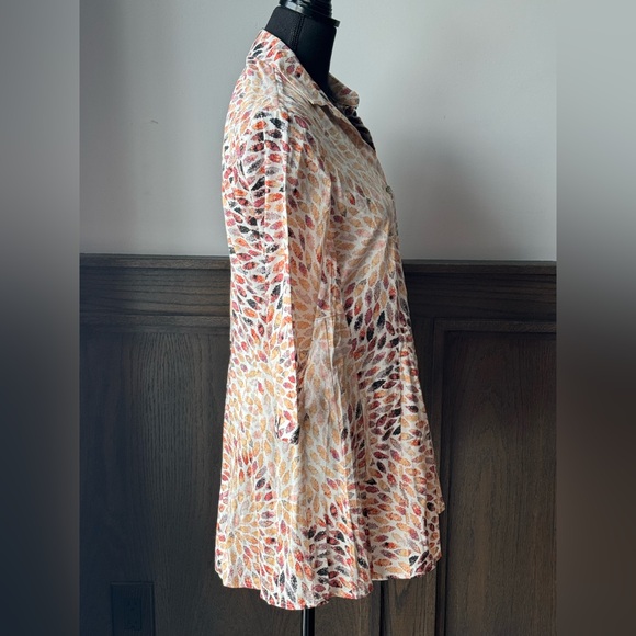 Nic + Zoe orange multi color mini dress with pearlescent buttons NWT size s - Picture 5 of 8